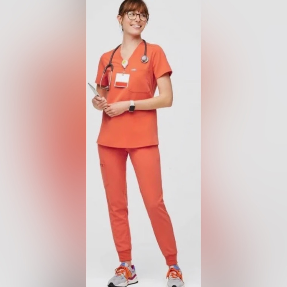 Figs NWT sunset orange scrub set
